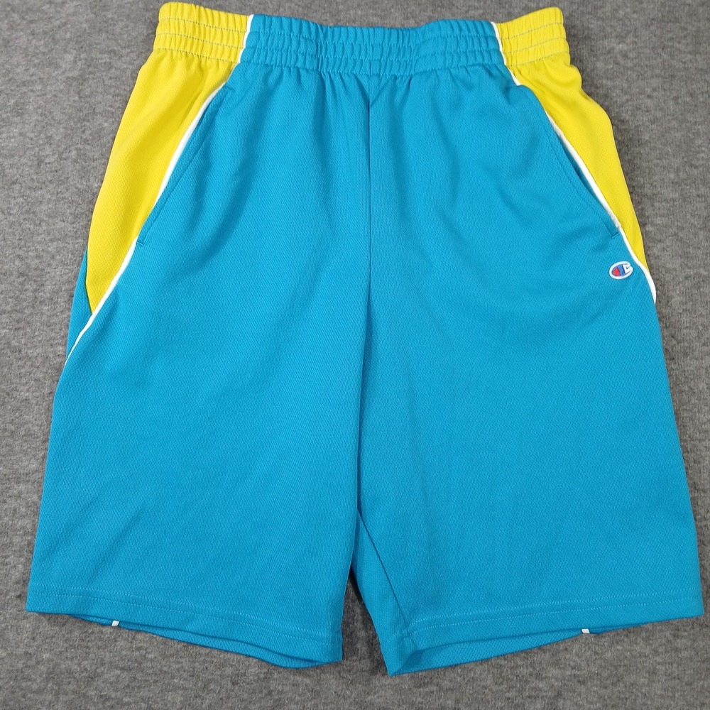 Champion‎ Men's Basketball Workout Blue Gym Shorts, 8" Inseam, Mesh Striped XL